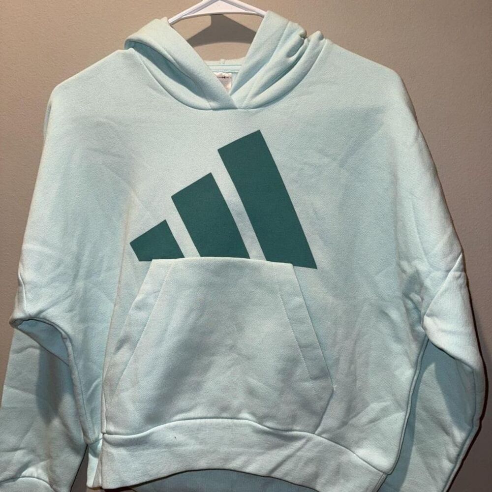 Adidas Big Kids Mint Hoodie – Size L (14/16) – Stylish & Comfortable (89)